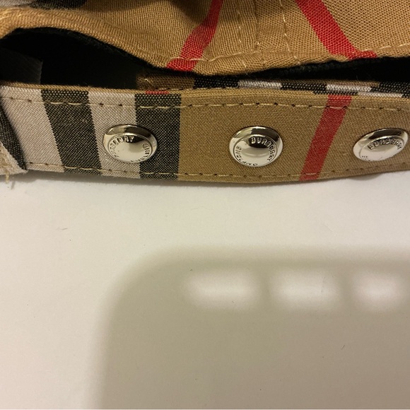 Burberry TB Logo Nova Check Baseball Cap Beige Adjustable Strap Authentic